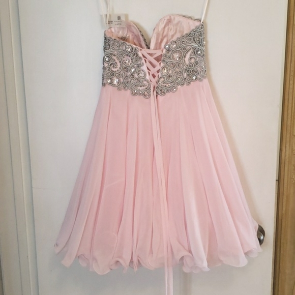 NWT Strapless Corset back pale pink Prom Dress S - Picture 3 of 15